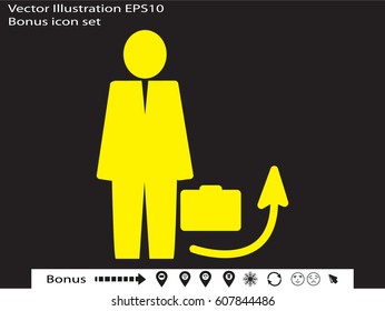 a man with a briefcase, icon, vector illustration eps10
