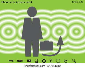 a man with a briefcase, icon, vector illustration eps10