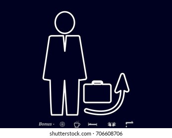 a man with a briefcase, icon, vector illustration eps10