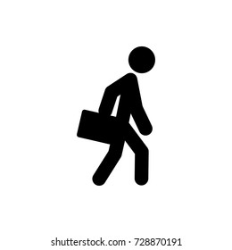 man with briefcase icon vector isolated on white background