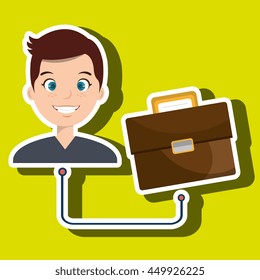 man with briefcase isolated icon design, vector illustration  graphic 