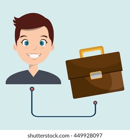 man with briefcase isolated icon design, vector illustration  graphic 