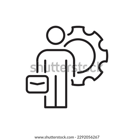 Man with briefcase line icon