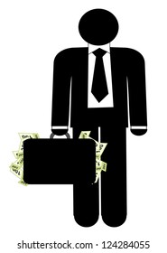 Man with briefcase of money