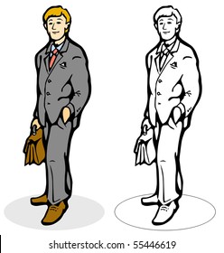 man with a briefcase - vector illustration on white background