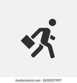 Man with a briefcase is walking. A simple icon