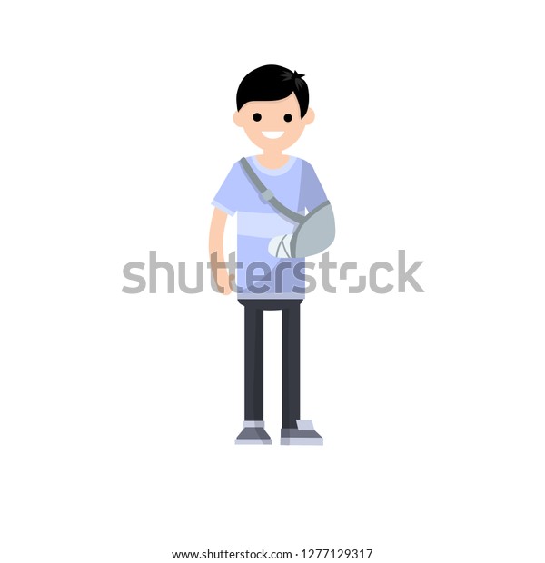 guy with arm sling clipart