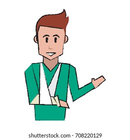 Man with broken arm design