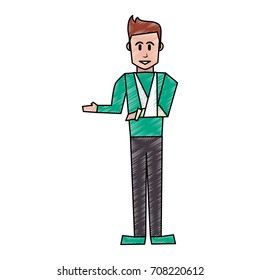 Man with broken arm design