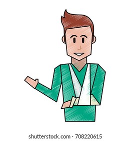 Man with broken arm design