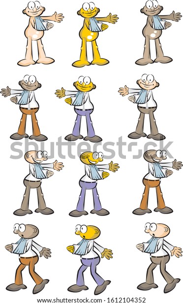 Man Broken Arm Plastering Asian Caucasian Stock Vector Royalty Free