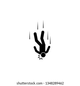 Man, broken, fall, floor, down icon. Element of man fall down. Premium quality graphic design icon. Signs and symbols collection icon for websites, web design, mobile app