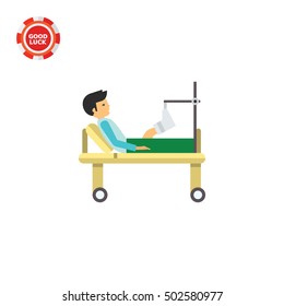 Man with Broken Leg Icon