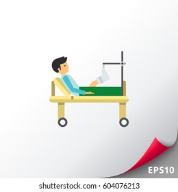 Man with Broken Leg Icon