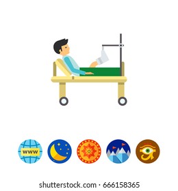 Man with Broken Leg Icon