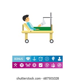 Man with Broken Leg Icon