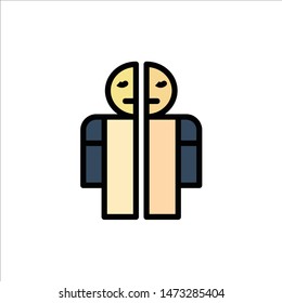 Man Broken, Broken, Medical, Human  Flat Color Icon. Vector icon banner Template