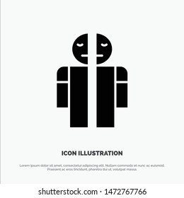 Man Broken, Broken, Medical, Human solid Glyph Icon vector