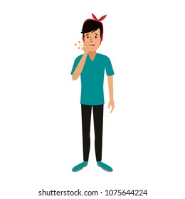 Man with broken tooth