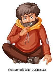 Man with brown beard illustration