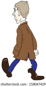 The man in the brown coat. Cartoons drawn without trace.