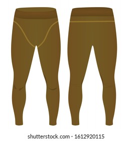 Man brown elastic tight pants. vector 