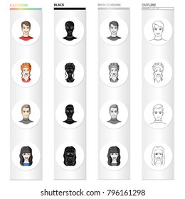 Man, brown, haired, and other web icon in cartoon style.Beauty salon, cosmetology, icons in set collection.