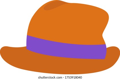 Man brown hat, illustration, vector on white background