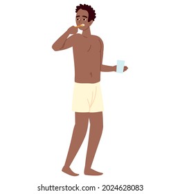 man brushing teeth icon isolated
