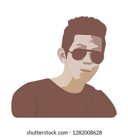 Man brutal glasses isolated on a white background. 
