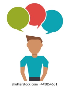 man and bubble icon. People design. Vector graphic