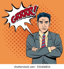Man bubble and pop art style design