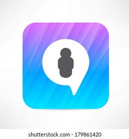 Man in the bubble speech icon