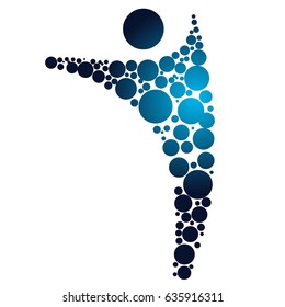 Man with bubbles logo icon