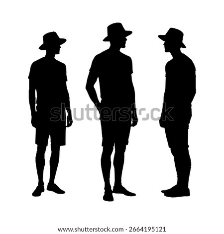 Man With Bucket Hat Silhouette Vector