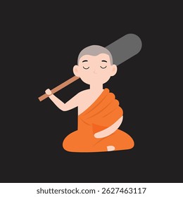 Homem budista monge personagem design humano