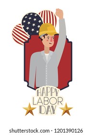 man builder celebrating the labor day avatar character
