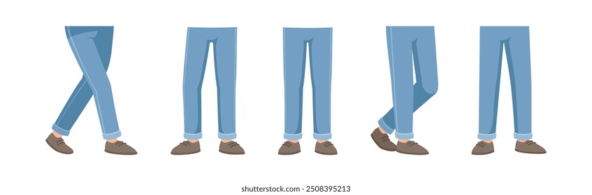 Man Builder Character Constructor Leg Body Part Vectorsatz