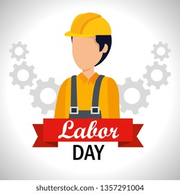 man builder with helmet to labor day