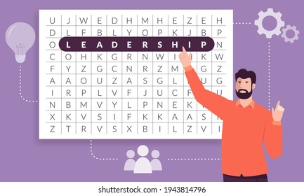 El hombre construye una estrategia de negocios basada en su idea innovadora de asumir la responsabilidad del trabajo del equipo.