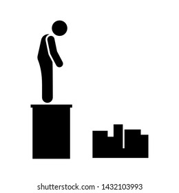Man building suicide icon. Element of pictogram death illustration