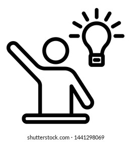 Man bulb idea icon. Outline man bulb idea vector icon for web design isolated on white background