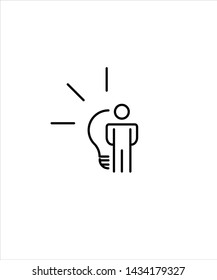 man with bulb line icon,vector best line icon.