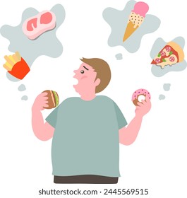 A man with bulimia who gained weight by eating too much