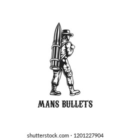 a man with bullet vector illustration