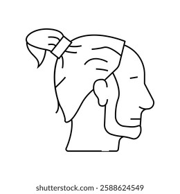 man bun hairstyle male line icon vector. man bun hairstyle male sign. isolated contour symbol black illustration