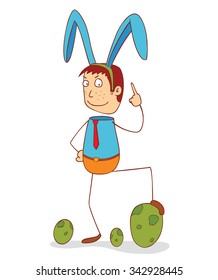 man with bunny ribbon