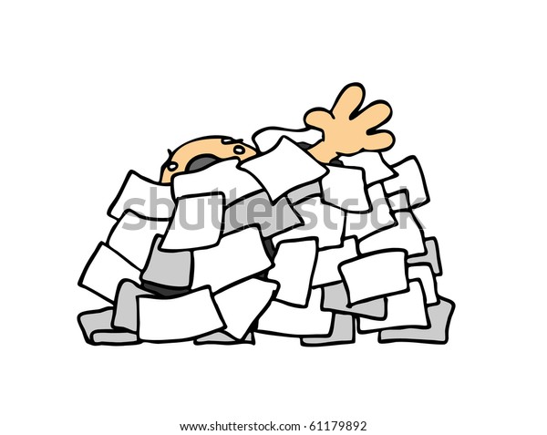 Man Buried Paperwork Stock Vector (royalty Free) 61179892