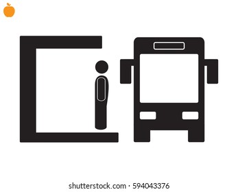 man, bus, icon, vector illustration eps10