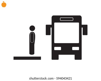 man, bus, icon, vector illustration eps10